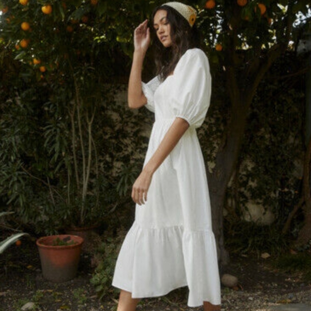 Forever 21 Puff Sleeve Flounce Dress